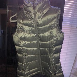 NWT Calvin Klein Silver Metallic Puffer Vest